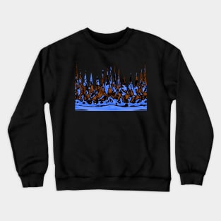 Burning Mountains Landscape Pattern Crewneck Sweatshirt